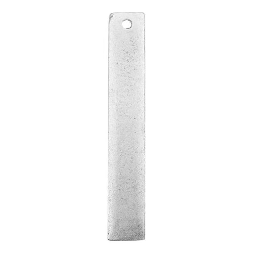 Nunn Design Blank Flat Tag, Rectangle 7.5x44.5mm, Antiqued Silver (1 Piece)