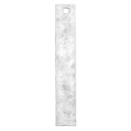 Nunn Design Blank Flat Tag, Hammered Rectangle 7.5x44.5mm, Antiqued Silver (1 Piece)