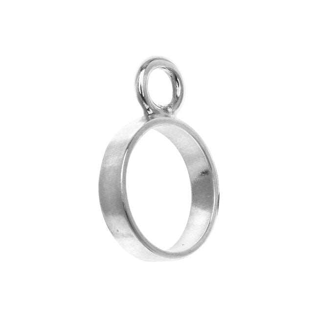 Open Back Bezel Pendant, Circle 12.5x18mm, Antiqued Silver, by Nunn Design (1 Piece)