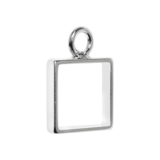 Open Back Bezel Pendant, Square 12.5x18mm, Silver, by Nunn Design (1 Piece)