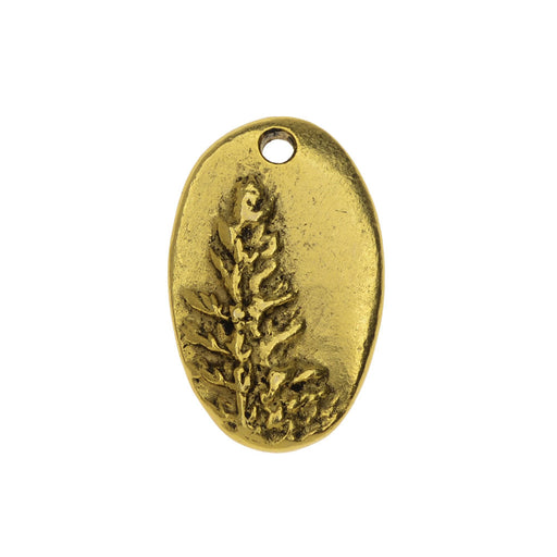 Nunn Design Charm, Redwood 13.5x21.5mm, Antiqued Gold (1 Piece)