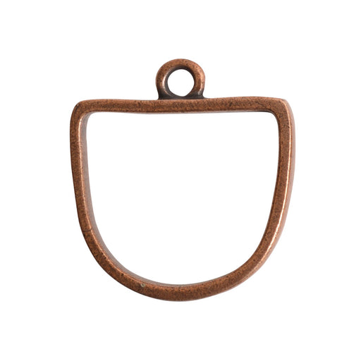 Nunn Design Open Pendant, Grande Half Oval 28.5x31.5mm, Antiqued Copper (1 Piece)