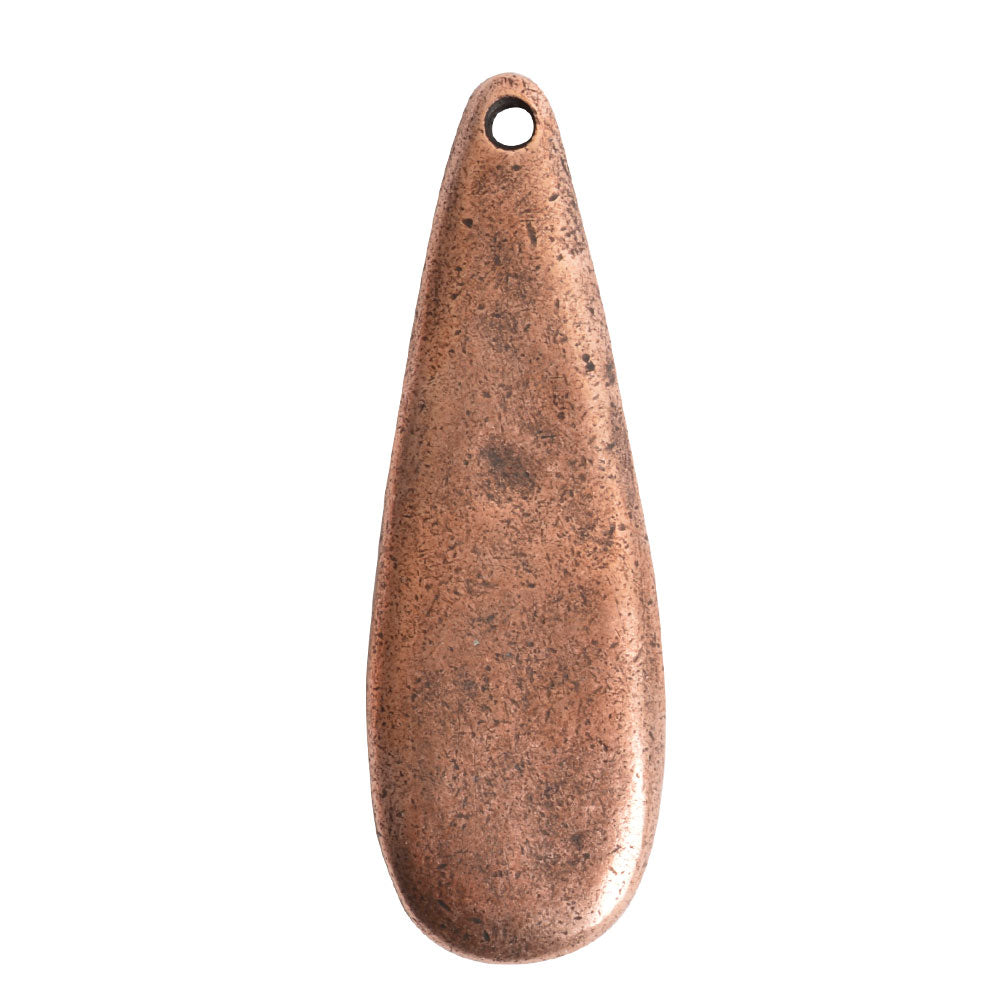 Nunn Design Primitive Tag Pendant, Drop 13.5x41.5mm, Antiqued Copper (1 Piece)