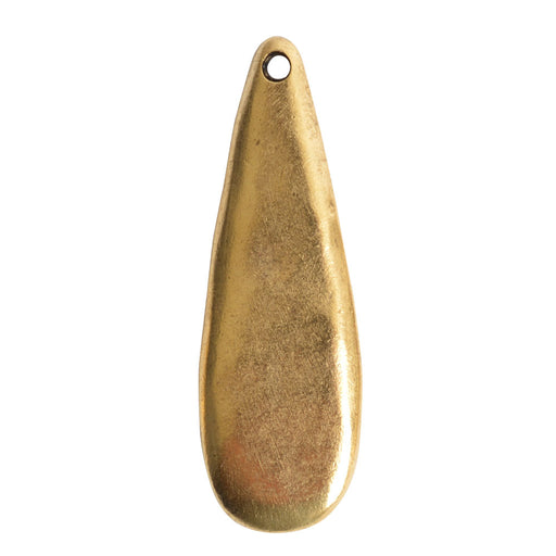 Nunn Design Primitive Tag Pendant, Drop 13.5x41.5mm, Antiqued Gold (1 Piece)