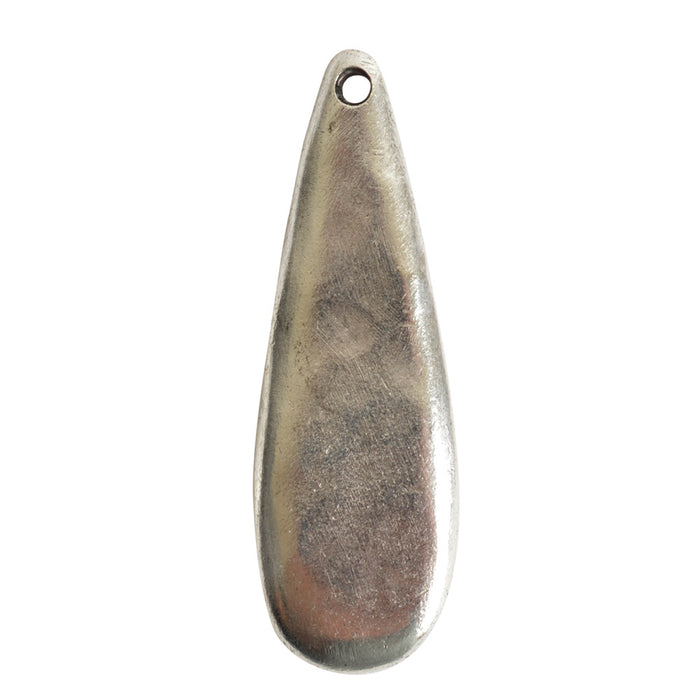 Nunn Design Primitive Tag Pendant, Drop 13.5x41.5mm, Antiqued Silver (1 Piece)