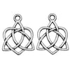 TierraCast Celtic Collection, Celtic Open Heart Charm 15.5x20.5mm, Antiqued Silver Plated (2 Pieces)