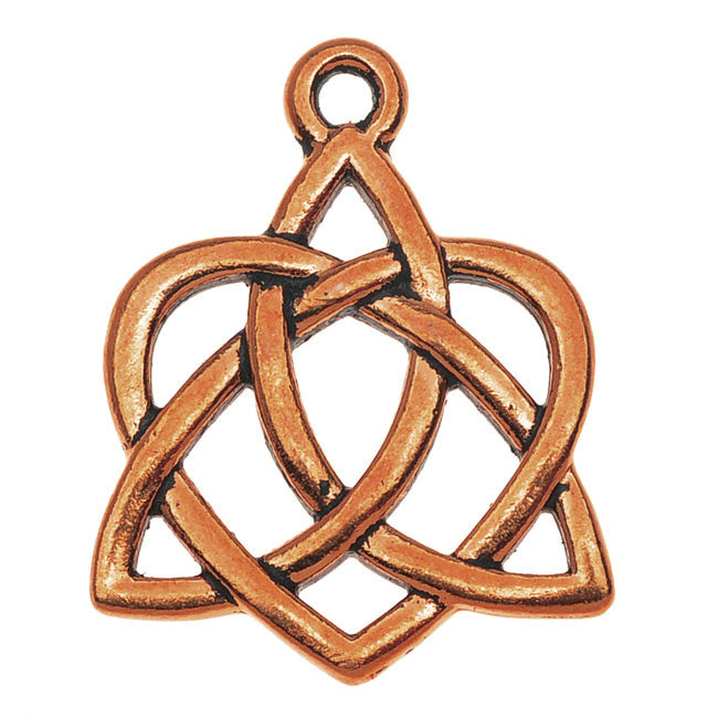 TierraCast Celtic Collection, Celtic Heart Charm 21x26.5mm, 1 Piece, Antiqued Copper