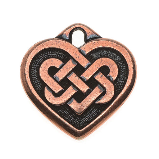 TierraCast Celtic Collection, Tracys Celtic Heart Charm 19mm, 1 Pc, Antiqued Copper