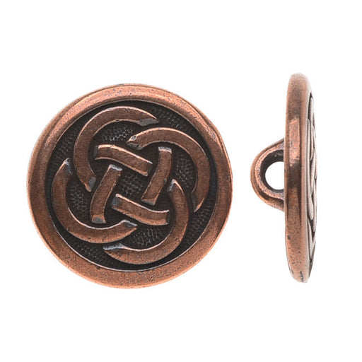 TierraCast Celtic Collection, Celtic Knot Button 16mm, Antiqued Copper (1 Piece)