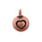 TierraCast Pewter Charm, Round Stamped Heart 16.5x11.5mm, 1 Piece, Antiqued Copper Plated