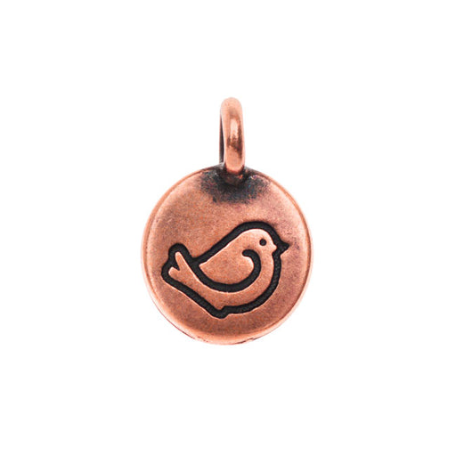 TierraCast Pewter Charm, Round Fat Bird 16.5x11.5mm, 1 Piece, Antiqued Copper Plated