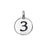 TierraCast Number Charm, Round '3' 16.5x11.5mm, 1 Piece, Antiqued Silver Plated