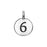 TierraCast Number Charm, Round '6' 16.5x11.5mm, 1 Piece, Antiqued Silver Plated