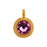 TierraCast Pewter Charm, Round Stepped with Austrian Crystal 16.5x11.5mm, 1 Piece, Gold Plated/Rose