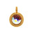 TierraCast Pewter Charm, Round Stepped with Austrian Crystal 16.5x11.5mm, 1 Piece, Gold Plated/Crystal AB