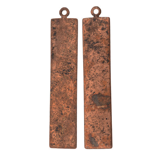 Vintaj Artisan Copper, Rectangle Pendant Blank 23 Gauge Thick 41x8mm (2 Pieces)