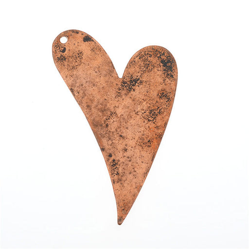 Vintaj Artisan Copper, Artisan Heart Pendant Blank 24 Gauge Thick 40x25mm (1 Piece)
