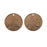 Vintaj Natural Brass, Buffalo Nickel Coin Charms 24 Gauge 13mm (2 Pieces)