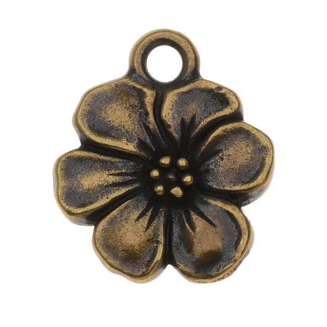 TierraCast Pewter Pendant, Apple Blossom 17x14.5mm, 1 Piece, Brass Oxide