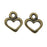 TierraCast Pewter, Open Heart Charms 9.5x8.25mm Brass Oxide (2 Pieces)