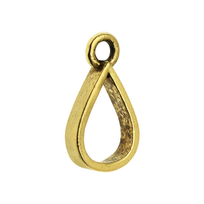 Nunn Design Open Pendant, Small Drop 12x21mm, Antiqued Gold (1 Piece)