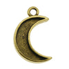 Nunn Design Mini Bezel Pendant, Crescent Moon 11.5x18.5mm, Antiqued Gold (1 Piece)