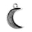 Nunn Design Mini Bezel Pendant, Crescent Moon 11.5x18.5mm, Antiqued Silver (1 Piece)