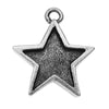 Nunn Design Mini Bezel Pendant, Star 16x18.5mm, Antiqued Silver (1 Piece)