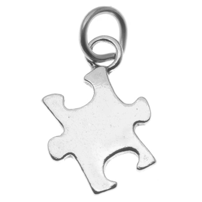 Sterling Silver Autism Awareness Puzzle Piece Charm Pendant (1 pcs)