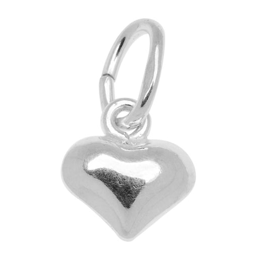 Sterling Silver Charm Sleek Puff Heart 5.5mm