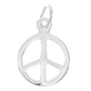 Sterling Silver Charm Sleek Peace Sign 10mm