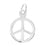 Sterling Silver Charm Sleek Peace Sign 10mm