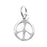 Sterling Silver Charm Tiny Sleek Peace Sign 8mm