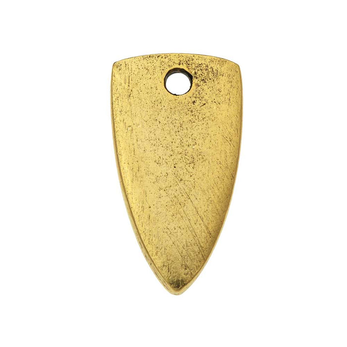 Nunn Design Flat Tag Pendant, Mini Arrowhead 10x18mm, Antiqued Gold (1 Piece)