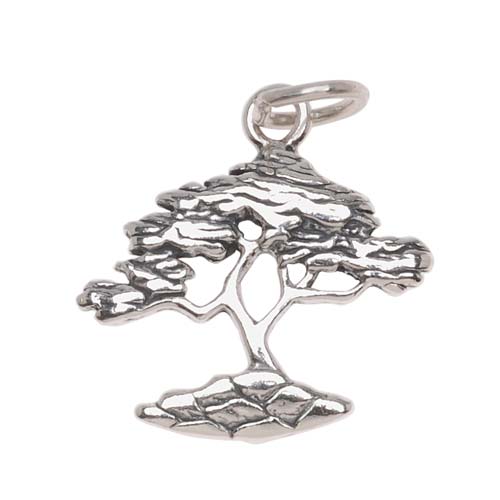 Sterling Silver Cypress Tree Of Life Charm 20mm (1 pcs)