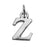 Sterling Silver Alphabet Charm, Initial Letter 'Z' 15mm, Silver (1 Piece)