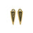 TierraCast Pewter Charms, Ethnic Spike Design 17mm Long Antiqued Gold Plated (2 Pieces)