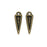 TierraCast Pewter Charms, Ethnic Spike Design 17mm Long Brass Oxide Finish (2 Pieces)