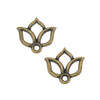 TierraCast Pewter Charms, Open Lotus Design 13x14mm, Brass Oxide Finish (2 Pieces)