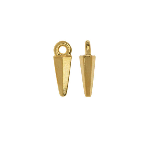 TierraCast Pewter Charms, Dagger Drop Design 13.5x4.5mm, 22K Gold Plated (2 Pieces)
