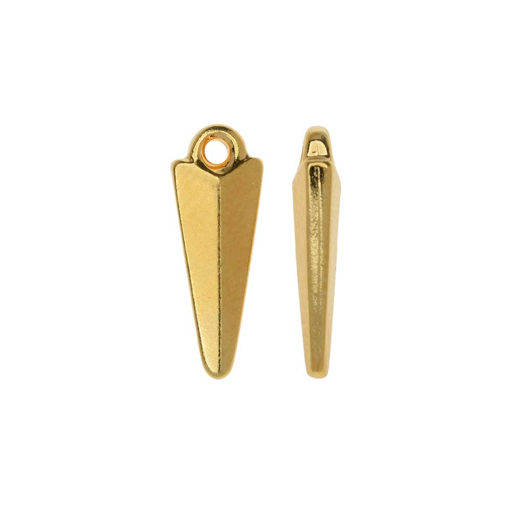 TierraCast Pewter Charms, Dagger Drop Design 17x6mm, 22K Gold Plated (2 Pieces)