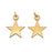 Gold Plated Five Point Star Charms 12x13mm (2 Pieces)