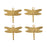 Vintaj Vogue Decorative Charms, Petite Dragonfly 13x15mm, Raw Brass (4 Pieces)