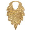Vintaj Vogue Pendants, Patterned Leaf 35x22mm, Raw Brass (1 Piece)
