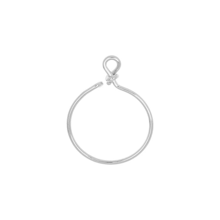 TierraCast Beadable Wrapped Wire Hoop, for Pendants or Earrings 20mm Wide,  Antiqued Silver Plated