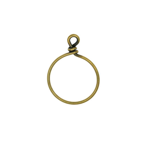 TierraCast Beadable Wrapped Wire Hoop, for Pendants or Earrings 20mm Wide, Brass Oxide (1 Piece)