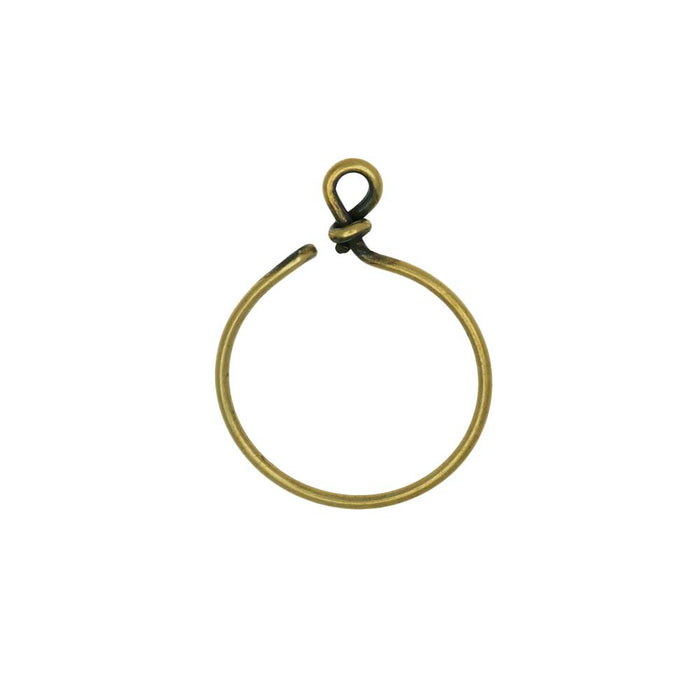 TierraCast Beadable Wrapped Wire Hoop, for Pendants or Earrings 20mm Wide, Brass Oxide (1 Piece)