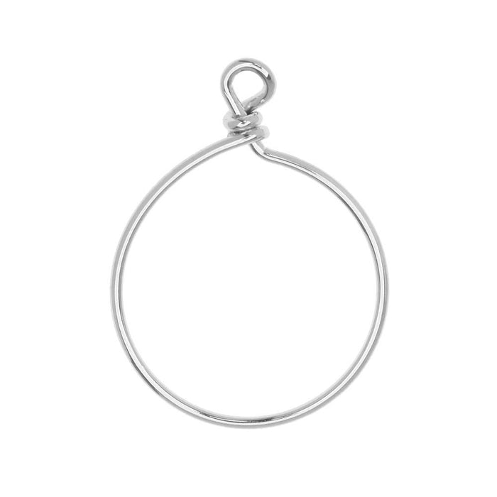 TierraCast Beadable Wrapped Wire Hoop, for Pendants or Earrings 32mm Wide,  Antiqued Silver Plated