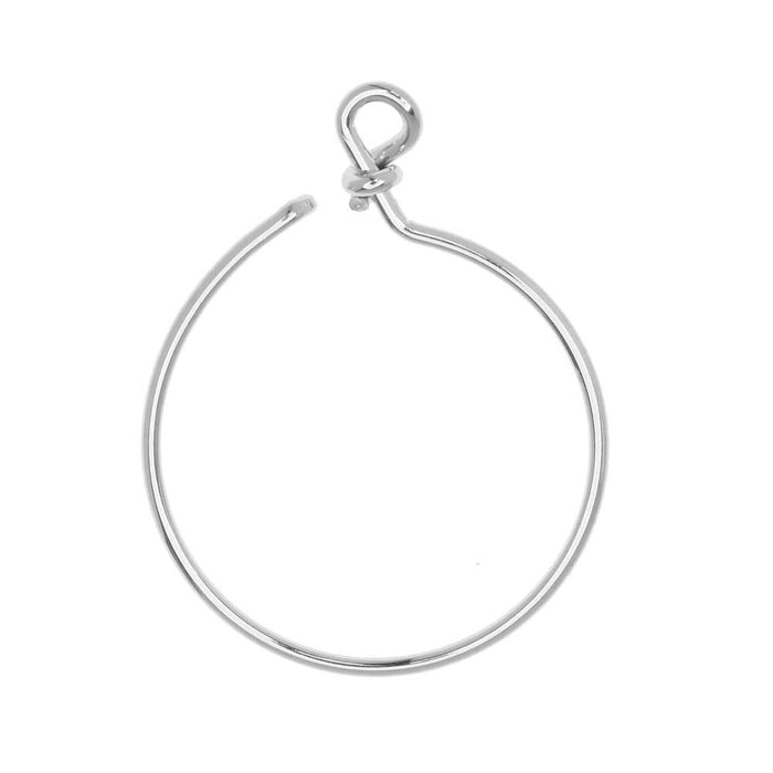 TierraCast Beadable Wrapped Wire Hoop, for Pendants or Earrings 32mm Wide,  Antiqued Silver Plated