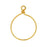 TierraCast Beadable Wrapped Wire Hoop, for Pendants or Earrings 32mm Wide, 22K Gold Plated (1 Piece)